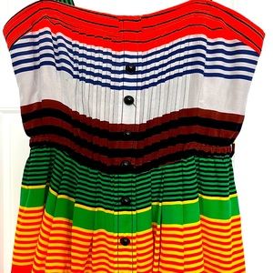 Colorful summer pleated dress